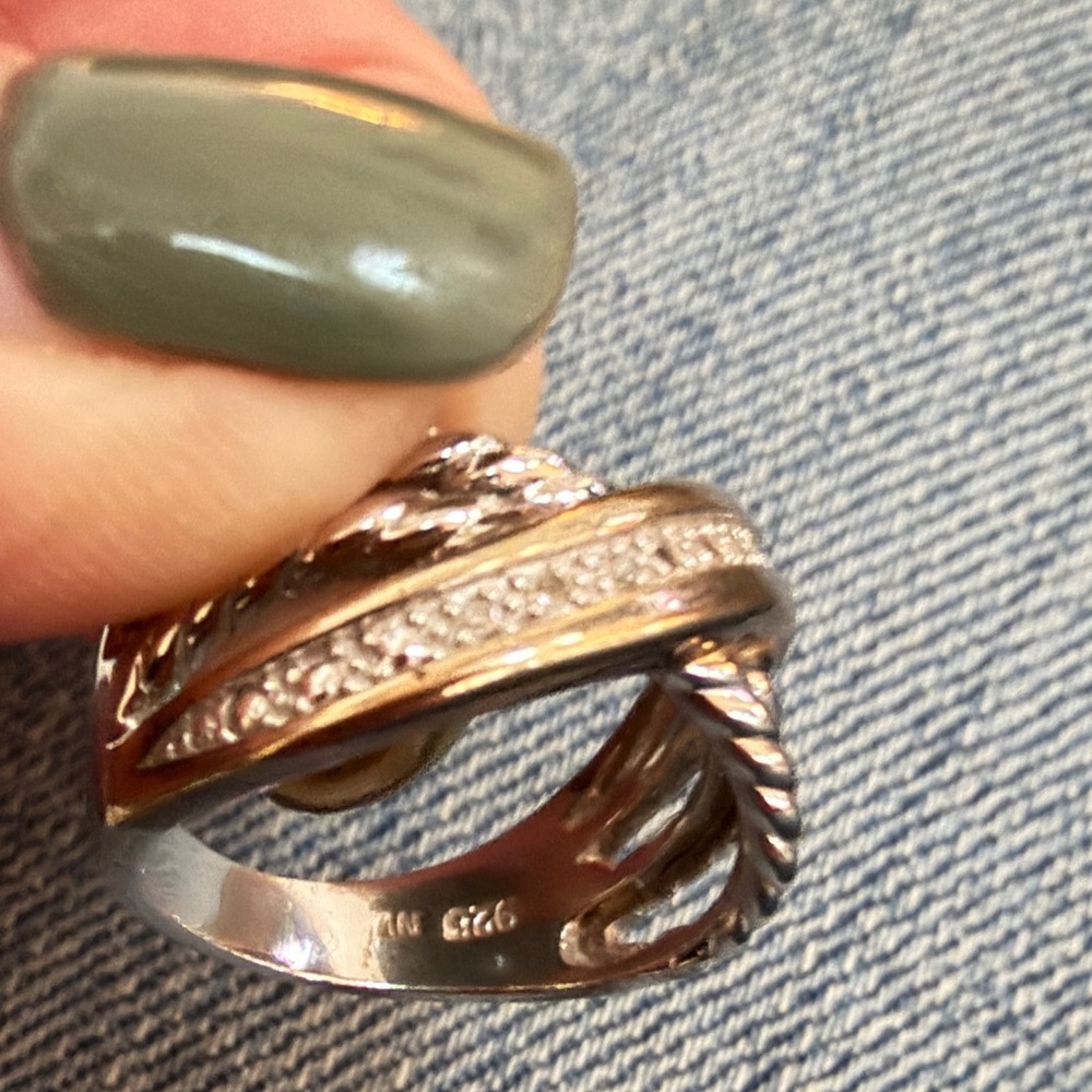 Twisted Silver and Gold Women's Ring